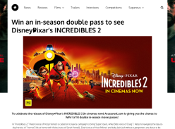 Win an in-season double pass to see Incredibles 2