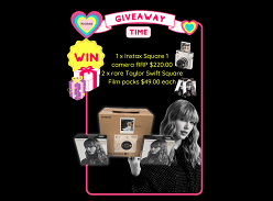 Win an Instax Square 1 Camera and 2 Rare Taylor Swift Square Film Packs