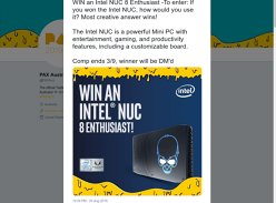 Win an Intel NUC 8 Enthusiast Mini PC