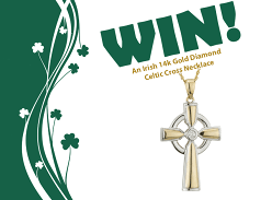 Win an Irish 14k Gold Diamond Celtic Cross Necklace