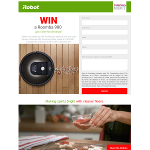 Win an iRobot Roomba 980 Vacuum