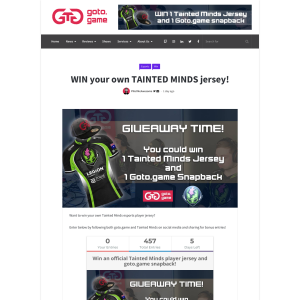 Win an official Tainted Minds player jersey and goto.game snapback