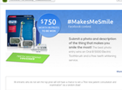 Win an Oral B 5000 electric toothbrush & a free teeth whitening service!