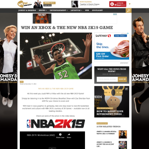 Win an Xbox and the New NBA 2K19 Game