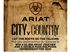 Win a $1K Ariat Voucher & 2 Tickets to Dolphins Membership 2026