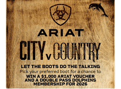 Win a $1K Ariat Voucher & 2 Tickets to Dolphins Membership 2026