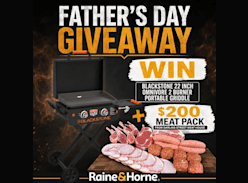 Win a Blackstone 22 Inch Omnivore 2 Burner Portable Griddle - Raine & Horne Dubbo