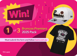 Win 1 of 3 Broncos Prize Packs - loans.com.au