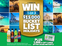 Win 1 of 3 Bucket List Holidays