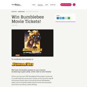 Win Bumblebee Movie Tickets