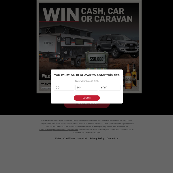 Win Cash, Car or Caravan worth over $50K!