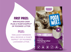 Win $10K & a Year's Supply of Poowee! Litter