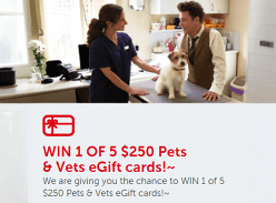 Win 1 of 5 $250 Category Choice Pets & Vets Gift Cards