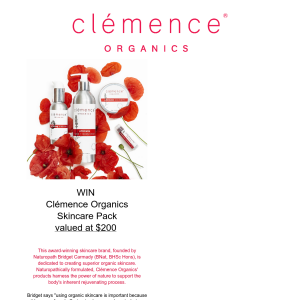 Win Clémence Organics Skincare Pack