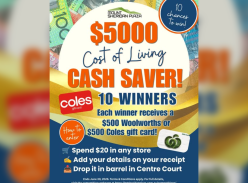 Win 1 of 10 $500 Coles Gift Cards or $500 Woolworths Gift Cards - Mt Sheridan Plaza