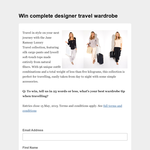 Win complete designer travel wardrobe