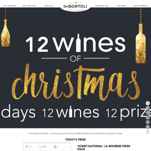 Win Daily Prize Packs from De Bortoli Wines' 12 Days of Christmas Giveaway 