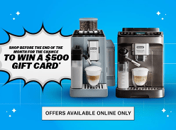 Win 1 of 5 $500 De'longhi E-Vouchers