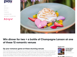 Win dinner for 2 + a bottle of Lanson Champagne at one of Sydney's most romantic venues