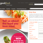 Win dinner for 2 for a whole year, valued at over $2,000!