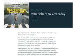 Win Double Movie Tix to Yesterday