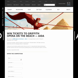 Win double pass to Griffith Opera on the Beach AIDA