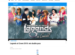 Win double pass to Legends in Concert