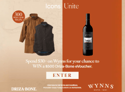 Win 1 of 300 $500 Driza-Bone Evouchers - Wynns Coonawarra Australia