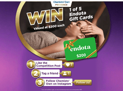 Win 1 of 5 $200 Endota Spa E-Gift Card