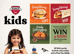 Win 1 of 2 Family Movie Passes with Schnitz Kids Packs