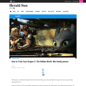 Win family passes to How to Train Your Dragon 3: The Hidden World