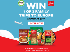 Win 1 of 3 Family Trips to Europe