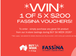 Win 1 of 5 $200 Fassina Vouchers - Fassina Liquor