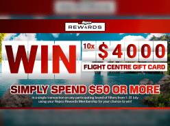 Win 1 of 10 $4K Flight Centre Cards - Repco