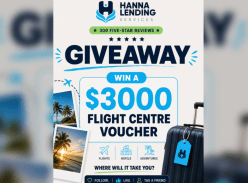 Win a $3000 Flight Centre Voucher - Hanna Lending