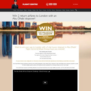 Win flights for two to London with Abu Dhabi stopover