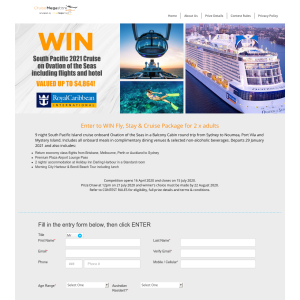 Win Flights, Stay & Cruise Package for 2!