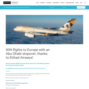 Win flights to Europe with an Abu Dhabi stopover