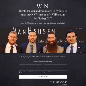 Win flights to Sydney to meet the VH Mentours