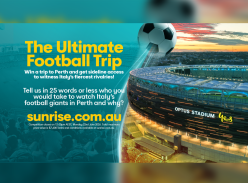 Win a Football Experience in Perth - Sunrise