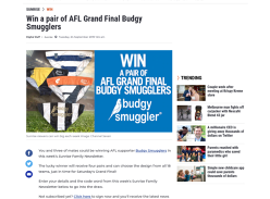 Win Four Pairs of AFL Supporter Budgy Smugglers