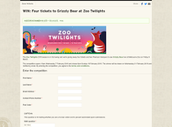 Win Four tickets to Grizzly Bear at Zoo Twilights