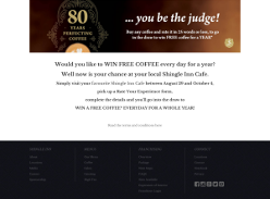 Win FREE coffee every day for a year!