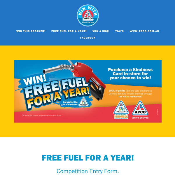 Win Free Fuel for a year!