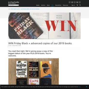 Win Friday Black + advanced copies of our 2019 books