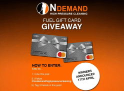Win 1 of 2 $100 Fuel Gift Cards - On Demand High Pressure Cleaning