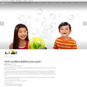 Win Gazillion Bubbles prize pack