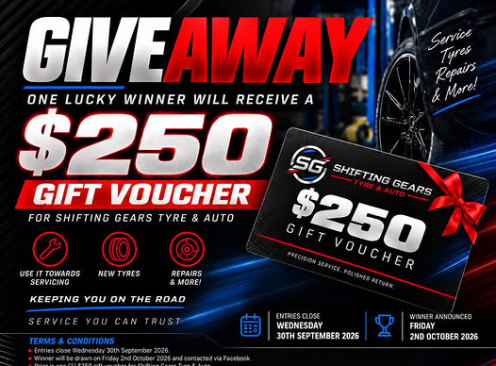 Win a $250 Gift Voucher - Shifting Gears Tyre and Auto