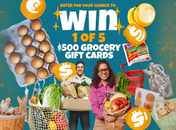Win 1 of 5 $500 Grocery Gift Cards