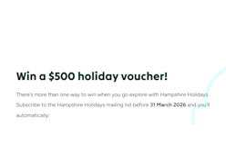 Win 1 of 3 $500 Hampshire Holidays Vouchers - Hampshire Holidays